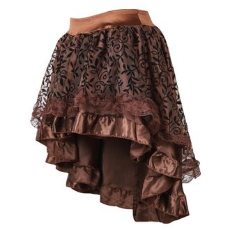 Generic Womens Steampunk Gothic Dress Pirate Skirt Ladies Steampunk Asymmetrical Lace Skirt Costume Vintage Multi Layered Chiffon Skirts Plus Size