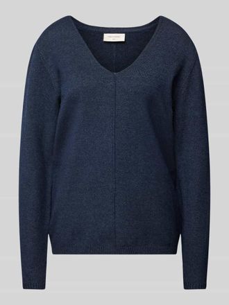 Freequent Strickpullover mit V-Ausschnitt Modell Claura in Marine, Gr&ouml;&szlig;e XXL