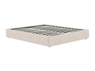 Vente-Unique Somier con arc&oacute;n 160 x 200 cm en tela boucl&eacute; - Beige - NULOX de YSM&Eacute;E