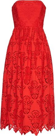Cara Cara Abito midi Torres senza spalline - Rosso