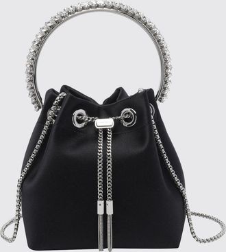 Jimmy Choo London Mini borsa Bon Bon in raso con cristalli e manico gioiello