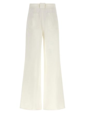 Max Mara Wide-Leg Cotton Trousers - Cream