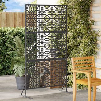 Berkfield Home Black Privacy Screen 100x50x180 cm Steel | Size: 100 x 50 x 180 cm