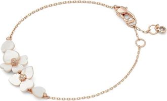 Kate Spade New York Precious Pansy Womens Bracelet Womens Bracelet Cream Multi/Rose Gold, Brass/Cubic Zirconia/Pearl