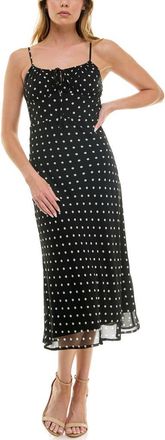 Socialite Bias Cut Midi Sundress in Black White Mini Dot at Nordstrom Rack, Size X-Large