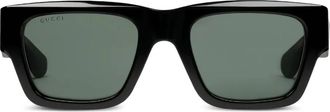 Gucci Zonnebril met vierkant montuur - Zwart