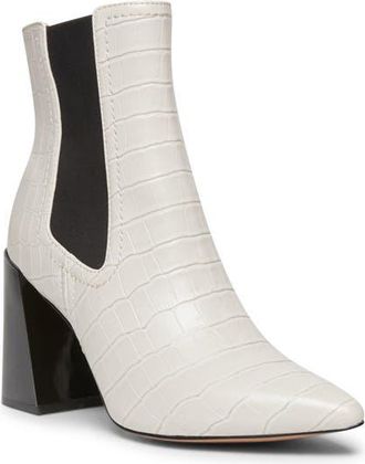 Steven New York Nico Chelsea Boot in Bone Faux Patent at Nordstrom, Size 9