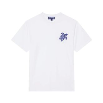 Vilebrequin Camiseta de Algod&oacute;n con Bordado de Tortuga Grande - Tops - Hombre - Blanco - 2XL