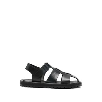 STUDIO NICHOLSON Flat Sandals, female, Black, Size: 11 US Sandom Leather Sandal