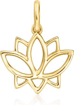 RS Pure by Ross-Simons 14kt Yellow Gold Lotus Flower Charm