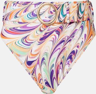 Alexandra Miro Iris belted printed bikini bottoms