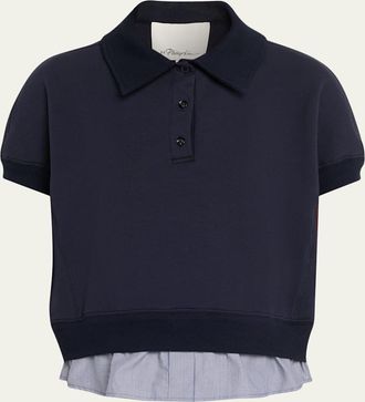 3.1 Phillip Lim Mixed Media Polo Top