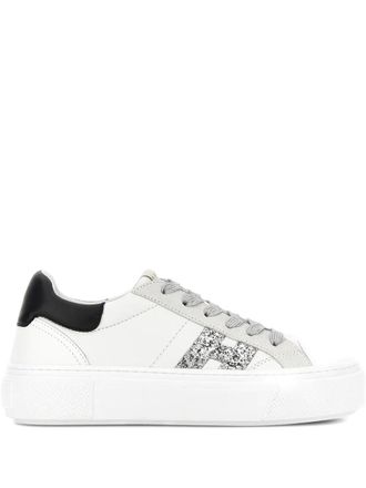 Hogan Crosswind glitter-logo sneakers - White