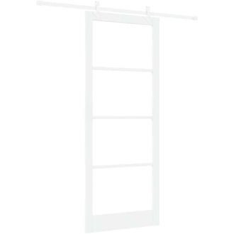 vidaXL Puerta Corrediza Manual Blanco 93 X 232 Cm Acero Y Madera Vidaxl
