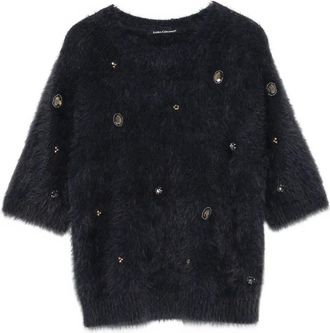 Luisa Cerano Maglione con decorazione - Blu