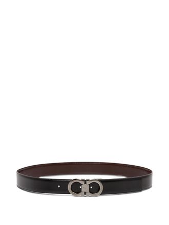 Ferragamo double-hook reversible belt - men - Calf Leather - 100 - Black