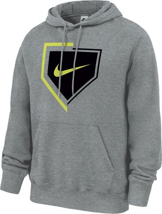 Nike Mens Club Baseball Pullover Fleece Hoodie in Grey | M31233P468NKBS-DGH