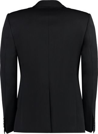 Dolce & Gabbana Mens Jacket Single-Breasted Virgin Wool Black Suit & Dinner