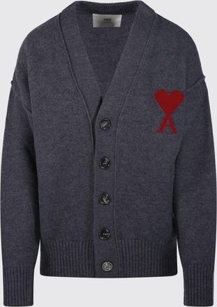 Ami Cardigan in lana merino con logo