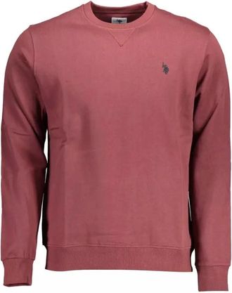 U.S.Polo Association U.S. Polo Assn., Sweatshirts, male, Purple, Size: 2XL Purple Cotton Sweater with Logo Embroidery