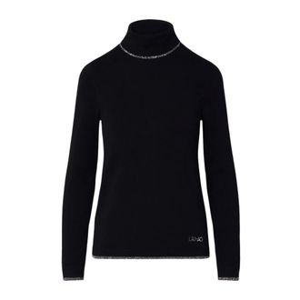 Liu Jo Turtleneck met Lurex-afwerking - Dames - Truien - Zwart - Maat: L Viscose