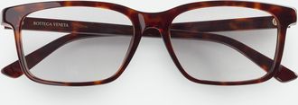 Bottega Veneta Classic Rectangular Eyeglasses - Brown - Unisex - 100% Eastman Acetate Renew & Including 27% Recycled Material