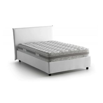 Dmora Talamo Italia - Cama De Plaza Y Media Asmara, Cama Contenedor Con Revestimiento De Tela, 100% Made In Italy, Apertura Frontal, Con Colch&oacute;n Cm 120x190 