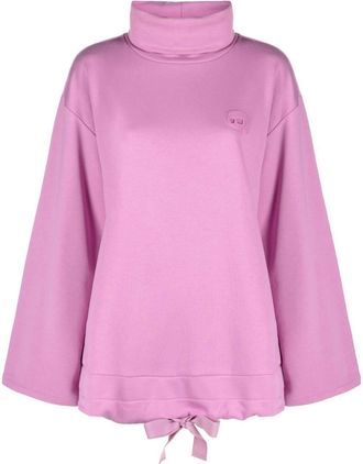 Karl Lagerfeld Ikon 2.0 high-neck sweatshirt - women - Organic Cotton/Recycled Polyester - S - Pink