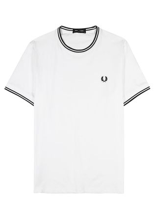 Fred Perry M1588 Cotton T-shirt - White - Xxl