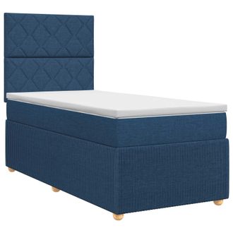 vidaXL Letto Box Spring Con Materasso Blu 80 X 200 Cm Tessuto Vidaxl