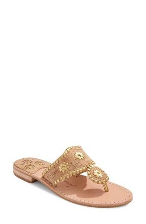 Jack Rogers Jacks Flat Sandal in Natural Cork/gold at Nordstrom, Size 5.5
