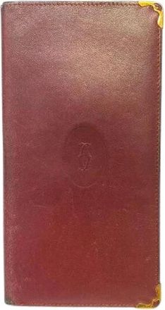 Cartier Pre-owned Wallets, male, Red, Size: ONE SIZE Pre-owned Must Line Leather Long Wallet