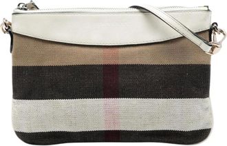 Burberry Borsa a tracolla vintage a righe in tela e pelle Pre-owned - - Pre-owned - Donna - Beige - ONE SIZE