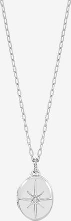 Dower & Hall Diamond Starburst Oval Locket in Sterling Silver at Nordstrom, Size 18