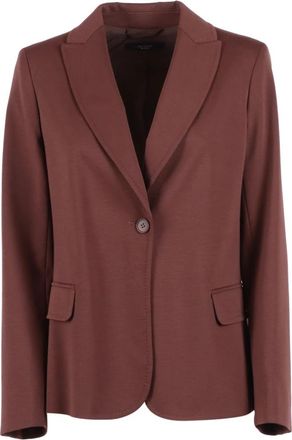 Max Mara Giacca in Jersey - Dames - Blazers - Bruin - XL - Leer - Jassen