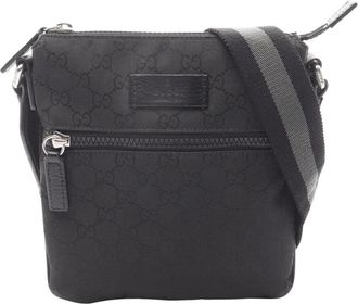 Gucci Pre-owned Cross Body Bags, female, Black, Size: ONE SIZE Pre-owned GG Monogram Canvas Crossbody Bag