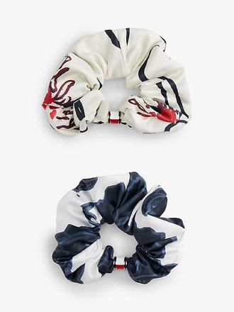 Tommy Hilfiger 2-Pack Hilfiger Flag Floral Satin Scrunchies