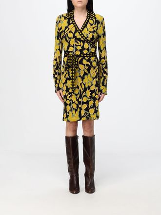 Diane Von F&uuml;rstenberg Mini abito chemisier a portafoglio in viscosa con stampa floreale