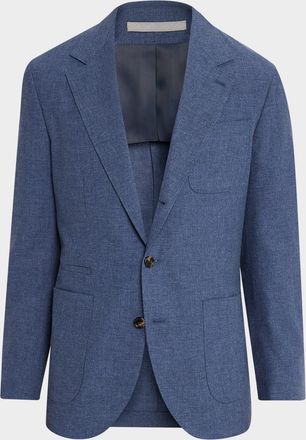 Brunello Cucinelli Mens Wool, Cotton and Silk Two-Button Sport Coat