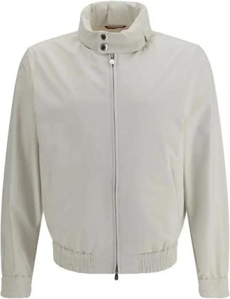 Brunello Cucinelli Jacket met hoge kraag - Heren - Zomerjassen - Beige - XL - Nylon - Jassen