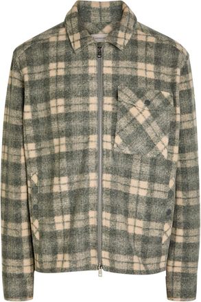 Moncler Logo Checked-intarsia Felt Overshirt - Grey - XL