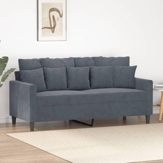vidaXL Sof&aacute; De 2 Plazas De Terciopelo Gris Oscuro 140 Cm Vidaxl