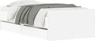 vidaXL Estructura de cama con cajones blanco 90x200 cm Vidaxl