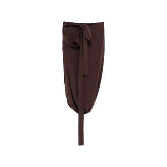 Christophe Lemaire Midi Skirts, female, Brown, Size: XS Tie-detail Draped Midi Skirt