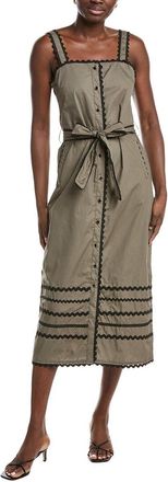 Ellen Tracy Ric Trim Poplin Dress