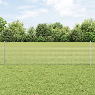 Berkfield Home Welded Wire Fence with 22 U Posts Silver 0.5x50 m Steel