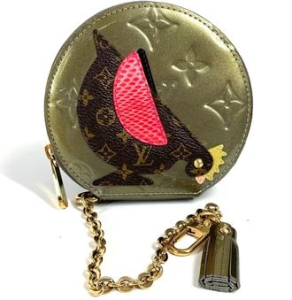 Louis Vuitton Monogram Vernis Silver Gris Art Deco Monogram Vernis Coin Purse/Coin Case (Pre-Owned)