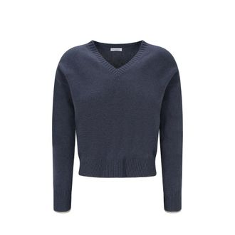 Brunello Cucinelli Blue Cashmere Cashmere Womens Sweater