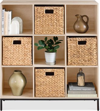 Best Choice Products Elevated 9-Cube Storage Organizer, 11in Shelf, Bookcase, Display Shelf, w/ Metal Legs
