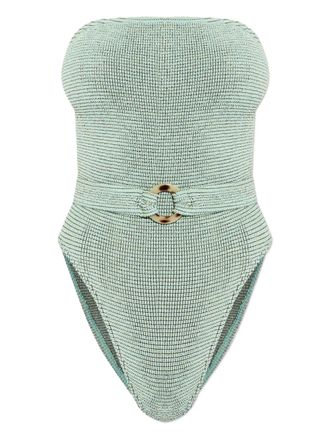 Bond-Eye Badpak met textuur en ceintuur - Groen